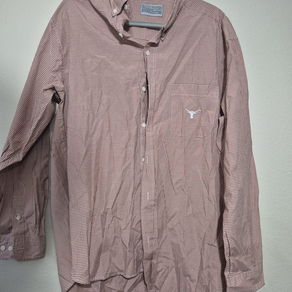 Men's Maroon Button Down Shirt Texas Longhorn